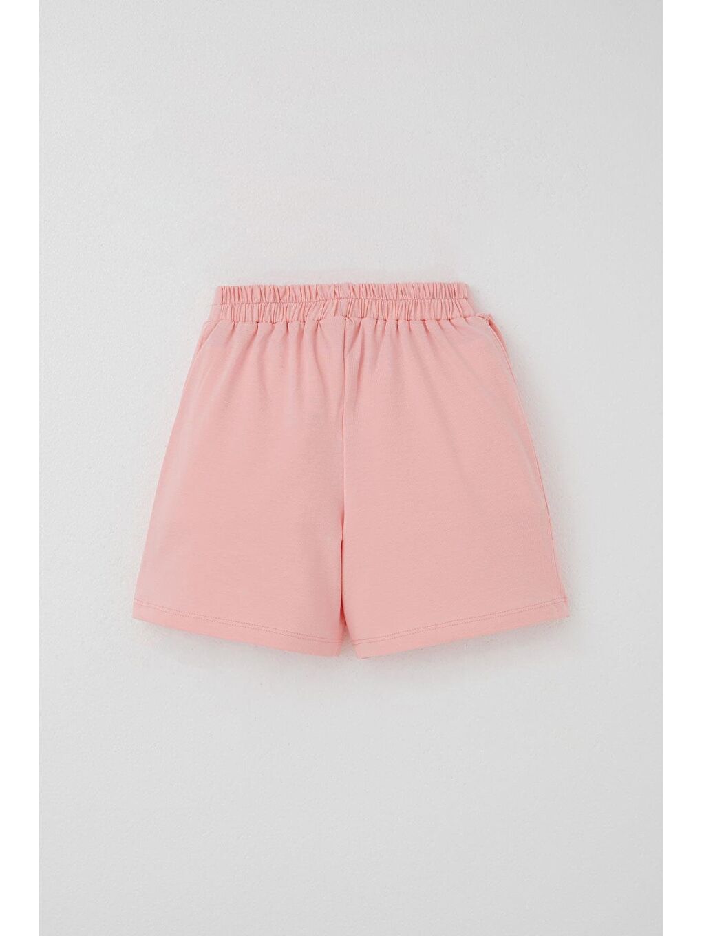 Pembe Kız Çocuk Şort Etek Fiyonk Aksesuarlı Fırfırlı Somon (6-10 Yaş)-1