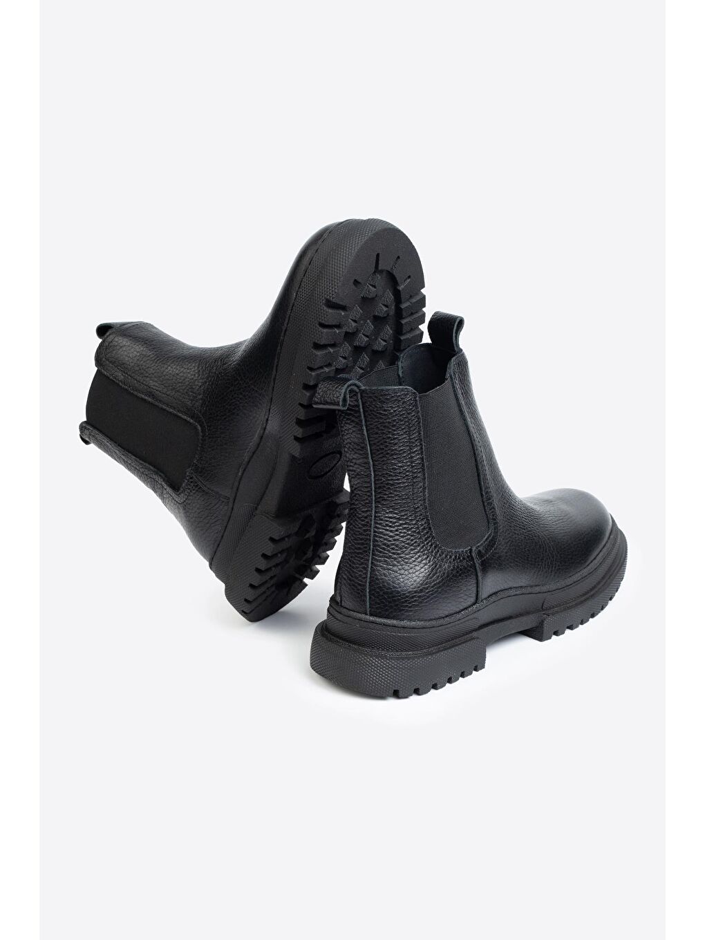 Siyah Kadın Hakiki Deri Bot-3