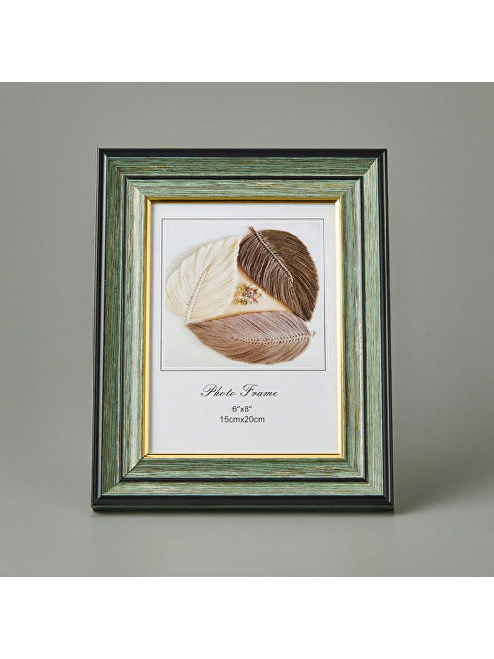 Fotoğraf Çerçevesi - Yeşil / Gold - 15x20 cm