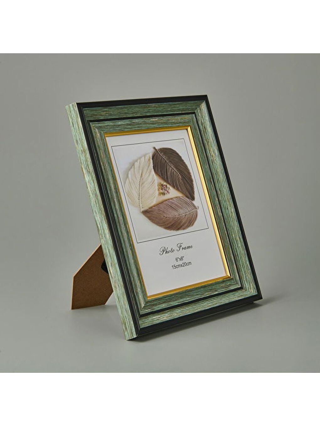 Fotoğraf Çerçevesi - Yeşil / Gold - 15x20 cm-1
