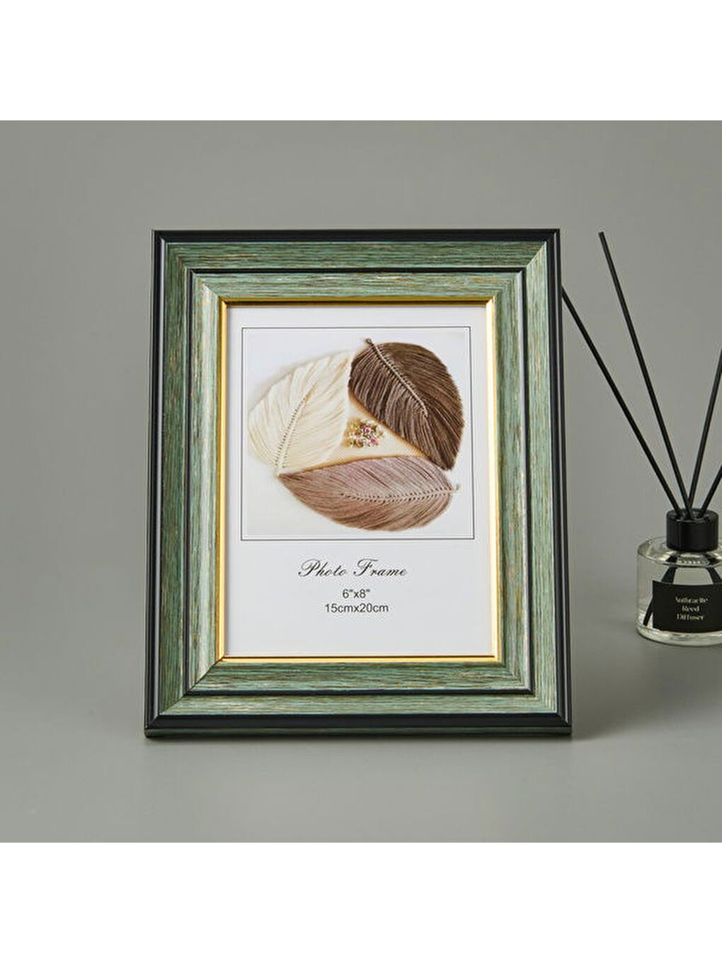 Fotoğraf Çerçevesi - Yeşil / Gold - 15x20 cm-3