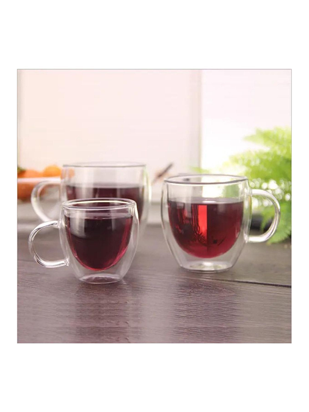 Renksiz Çift Cidarlı Cam Kupa 250 ml 4 Adet 2037-4