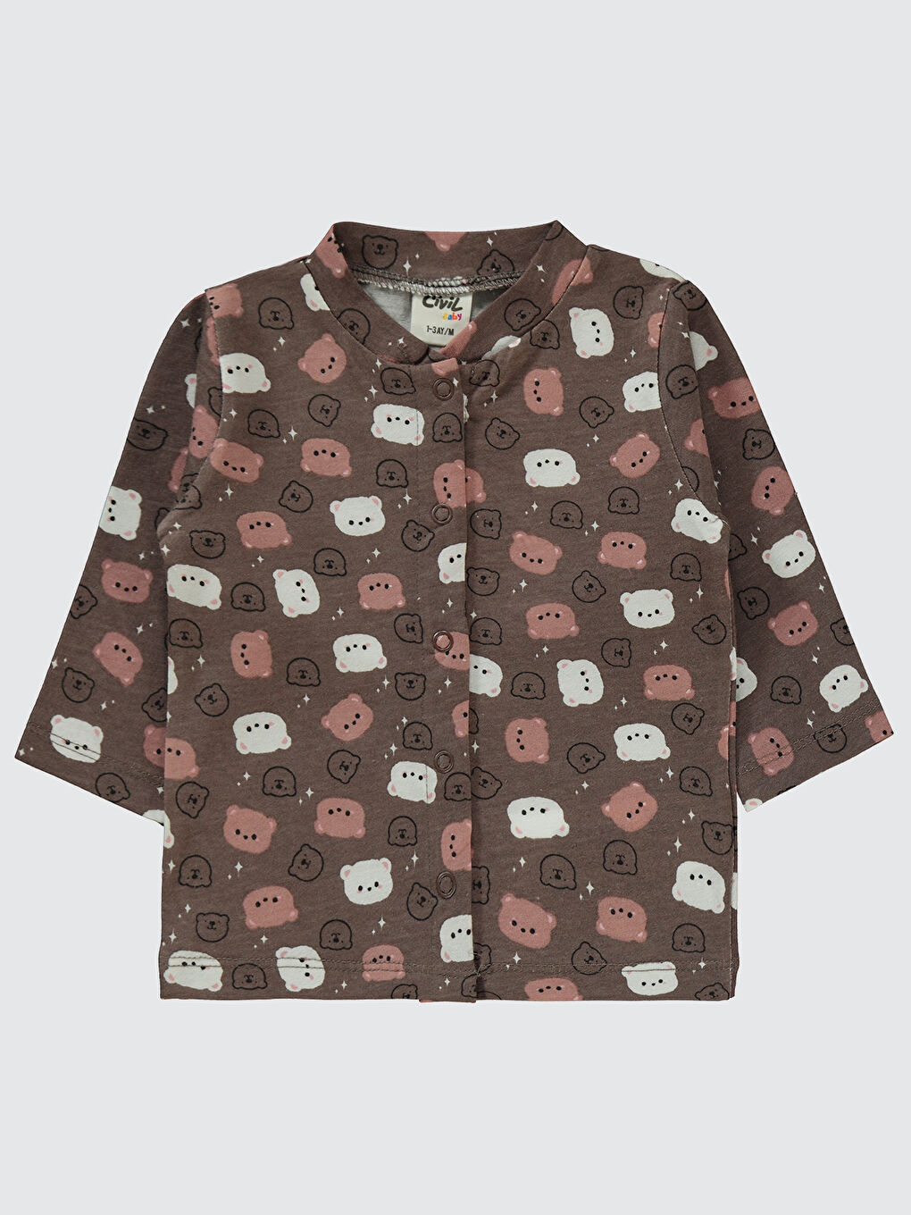 Baby Kız Bebek Pijama Takımı 1-6 Ay Kahverengi-2