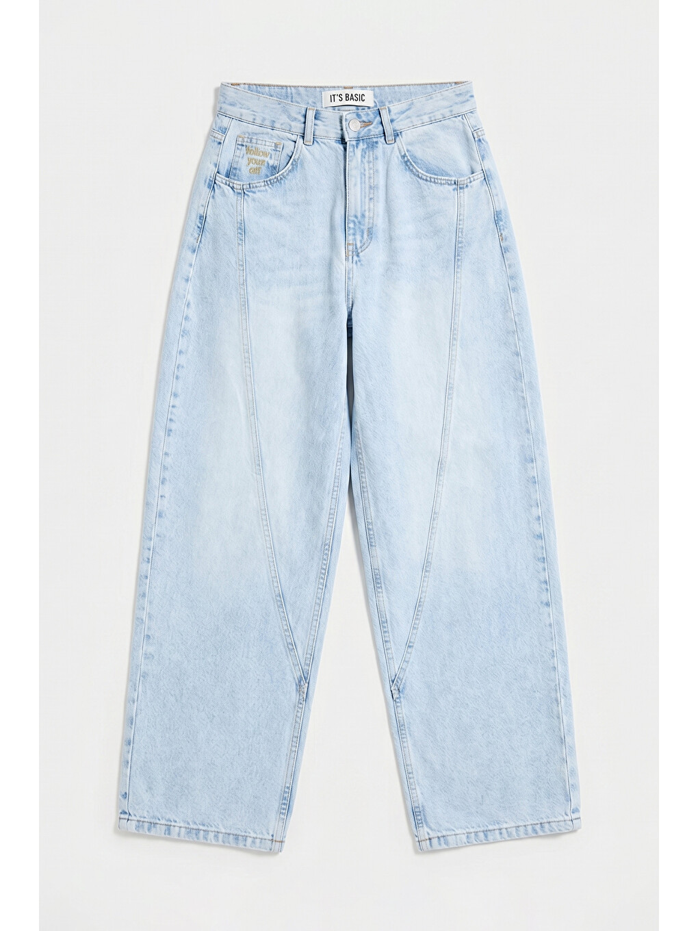 Mavi Kadın Ice 4s6-3 Balon Fit Cep Nakışlı Özel Tasarım Denim Jean