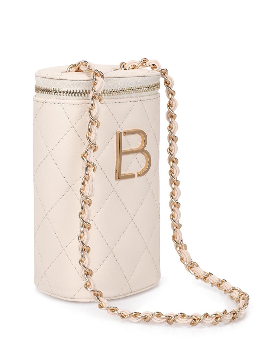 Ekru Kadın Zincir Askılı Omuz Çantası