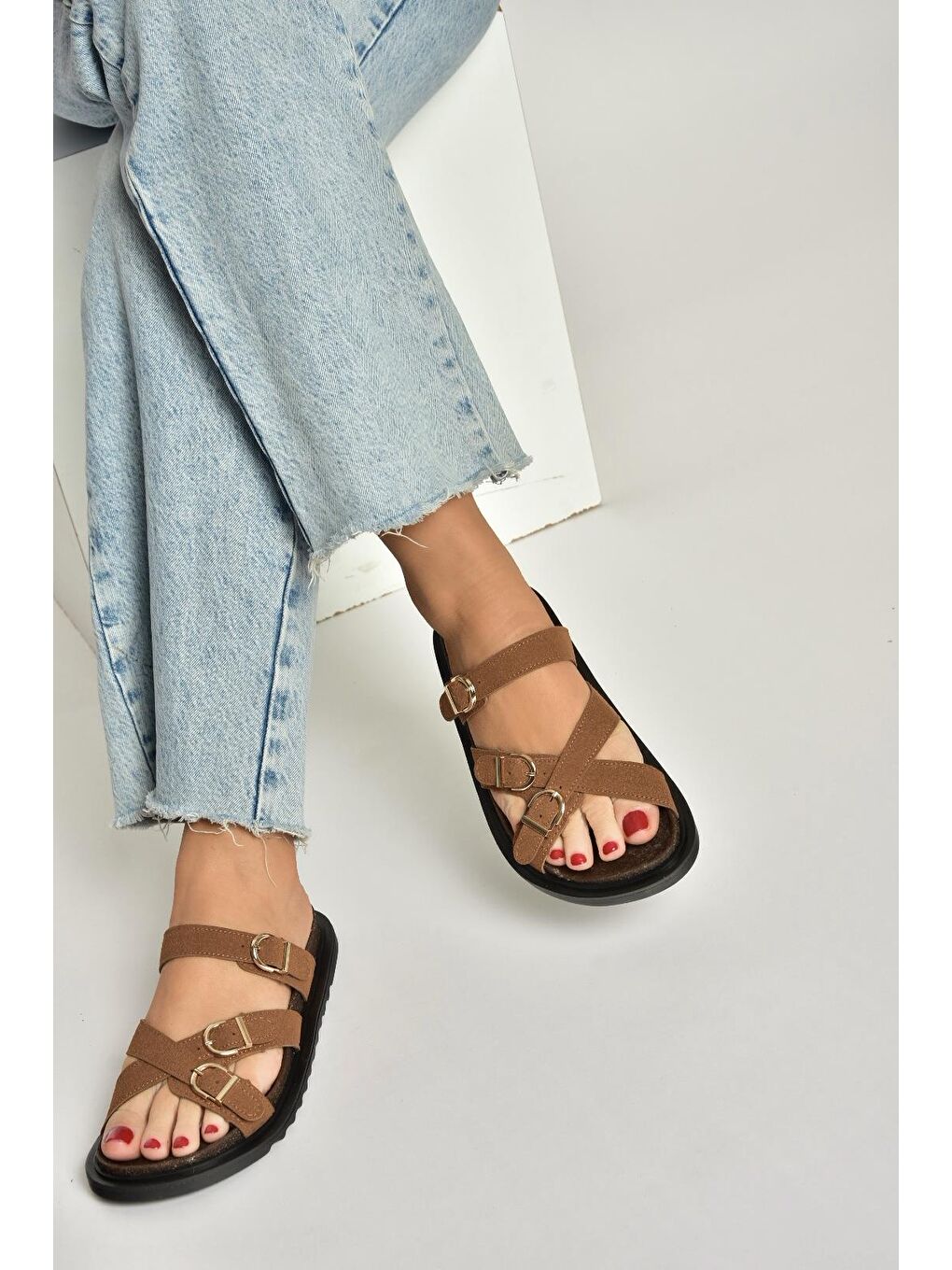 Kahverengi Taba Kadın Terlik Y250502502-1