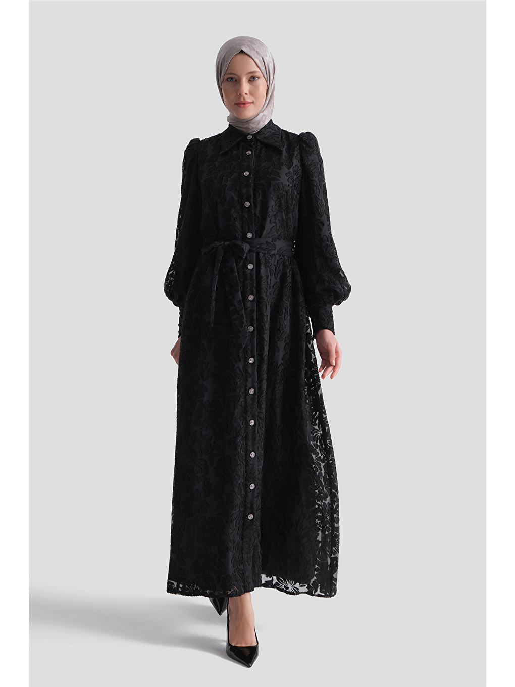 Dantel Elbise Siyah-2