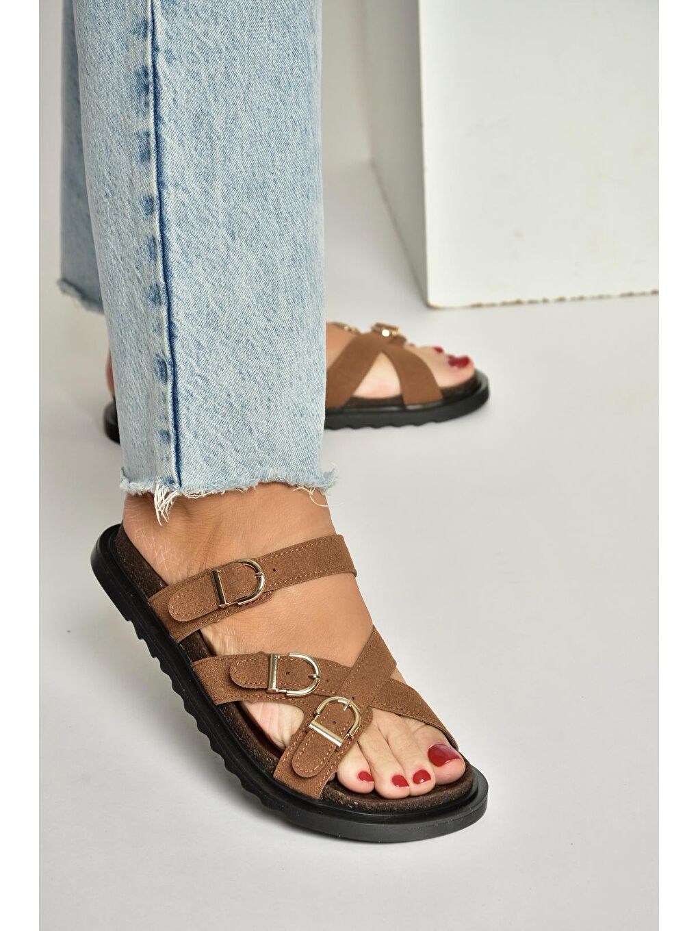 Kahverengi Taba Kadın Terlik Y250502502-2