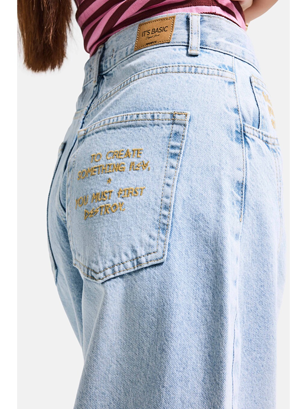 Mavi Kadın Ice 4s6-3 Balon Fit Cep Nakışlı Özel Tasarım Denim Jean-3