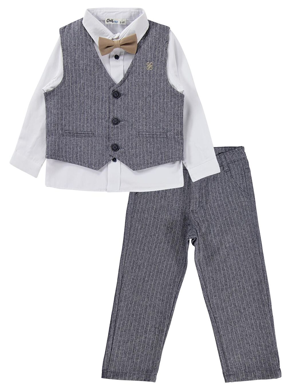 Boys Yelekli 3'lü 2-5 Yaş Takım - Lacivert-2