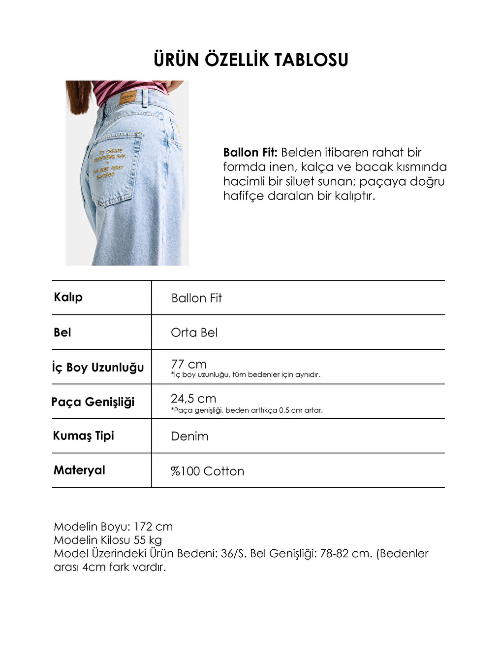 Mavi Kadın Ice 4s6-3 Balon Fit Cep Nakışlı Özel Tasarım Denim Jean-4