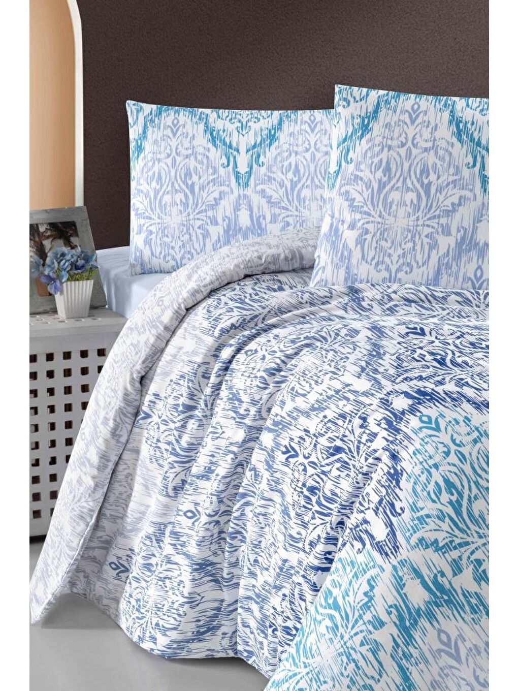 Lacivert Milyos Nevresim Takımı Çift Kişilik 200x220-1