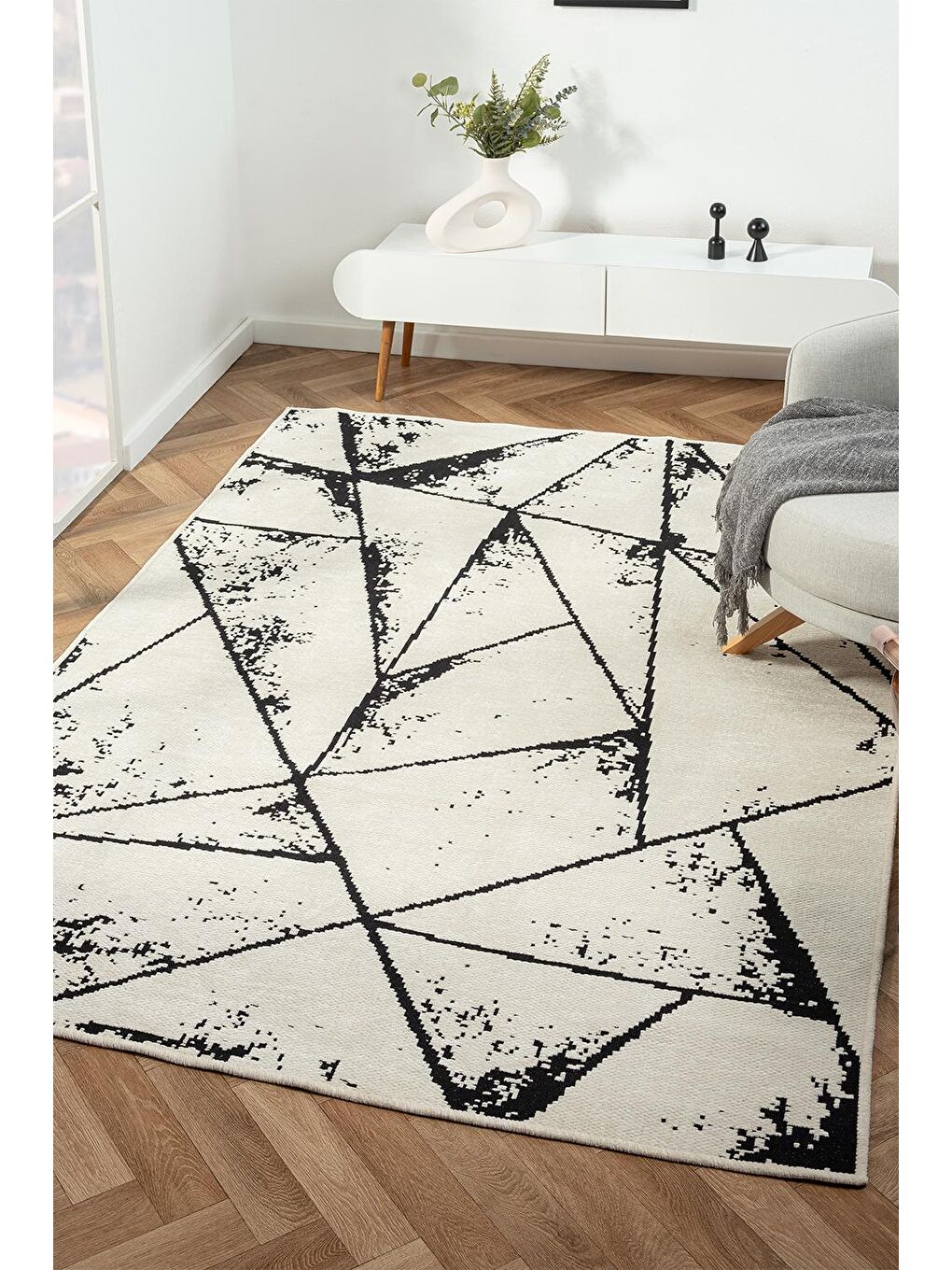 Beyaz Terapia 3901 Kadife Dokuma Kilim-80x300