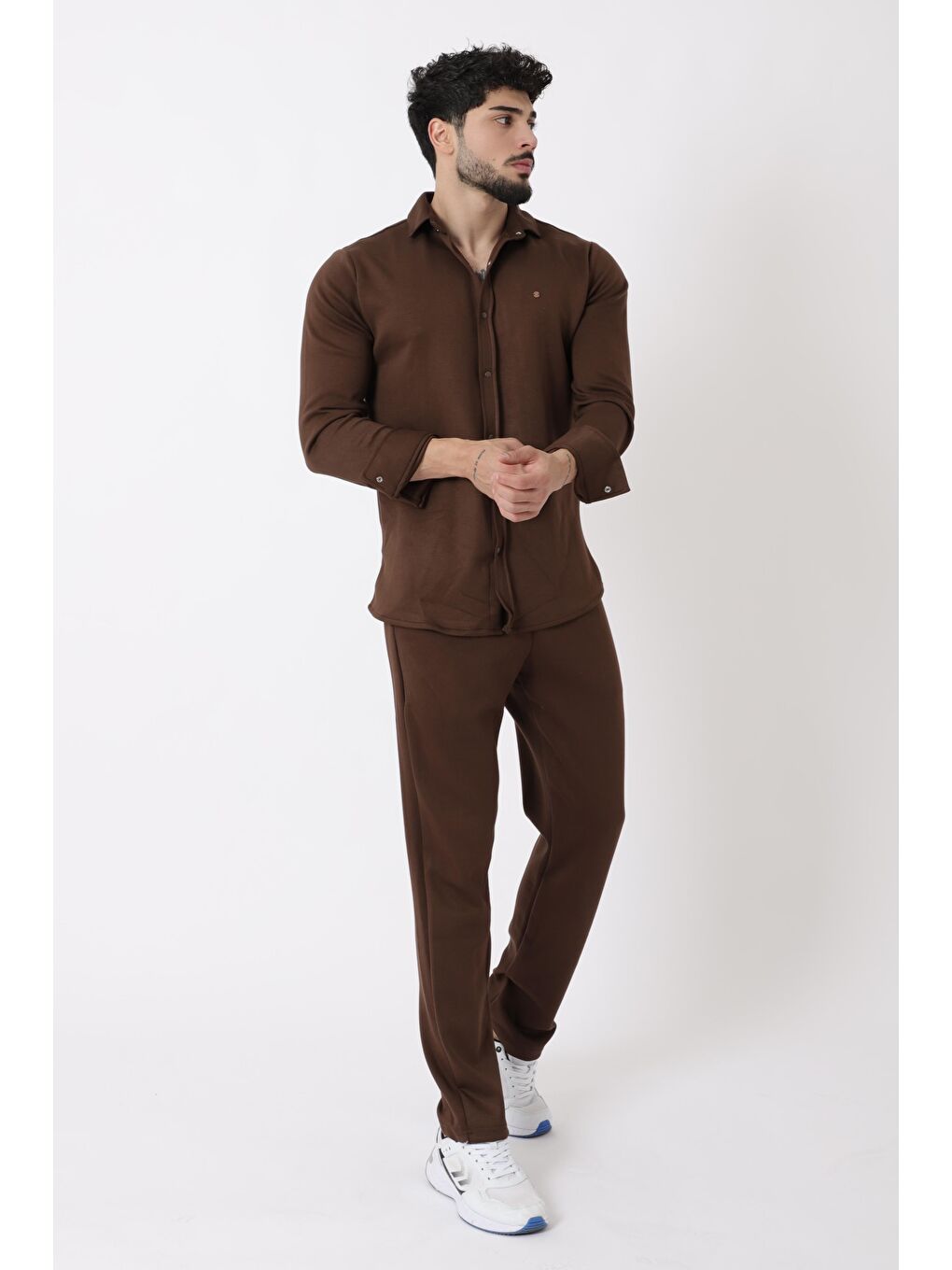 Kahverengi Penye Çıtçıtlı Kışlık Joger Erkek Takım QM 2013 6362_72011-2