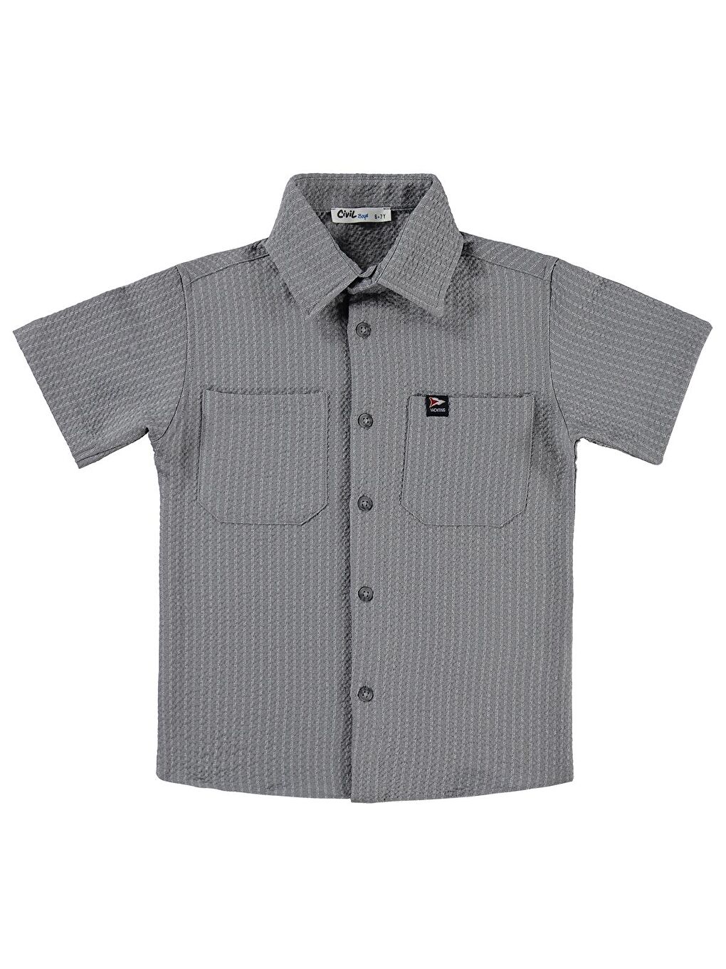 Boys Dokulu 6-9 Yaş Gömlek - Gri