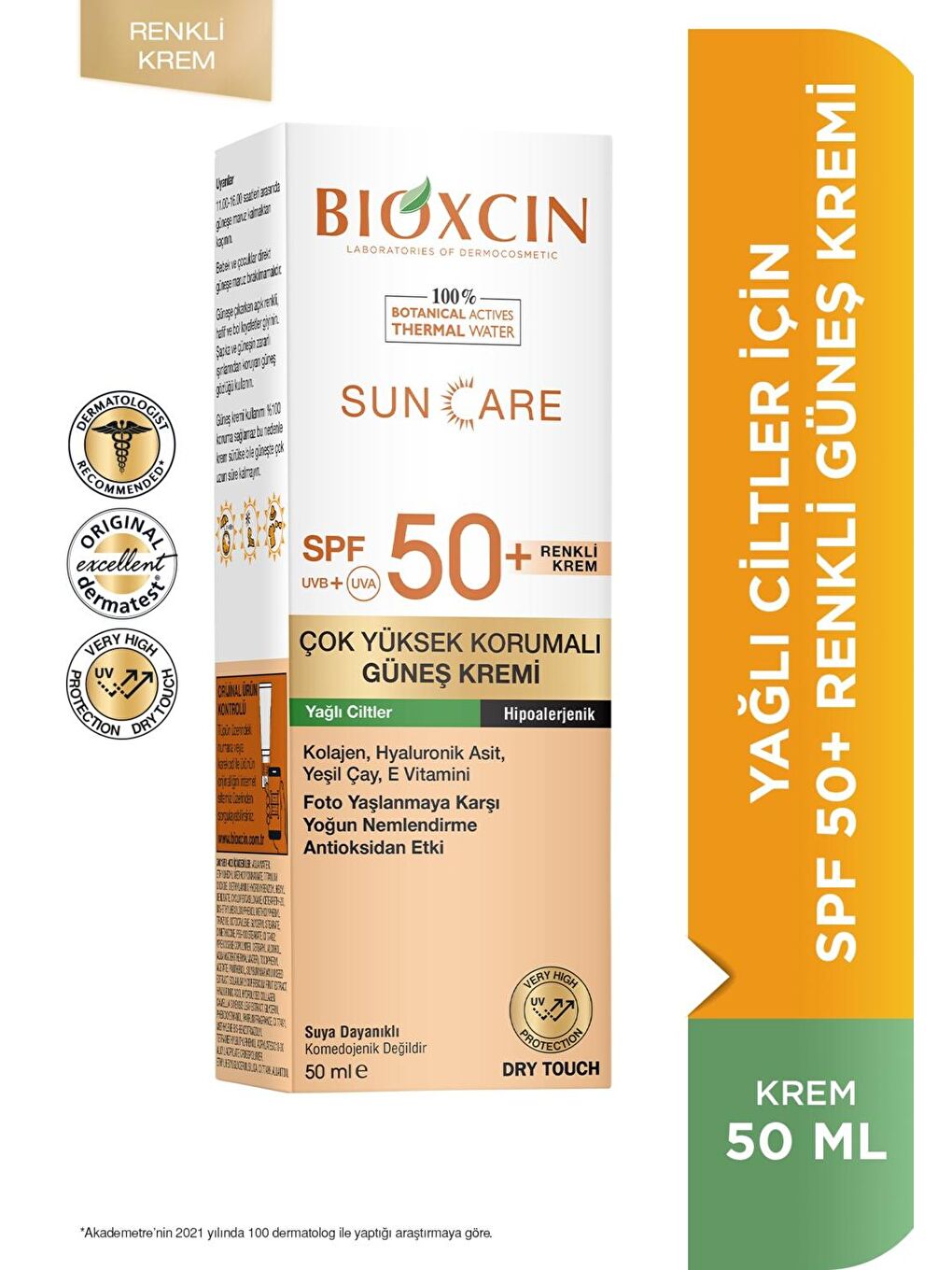 Bioxcin Renksiz Sun Care Yağlı Ciltler Için Renkli Güneş Kremi SPF 50+ 50 ml