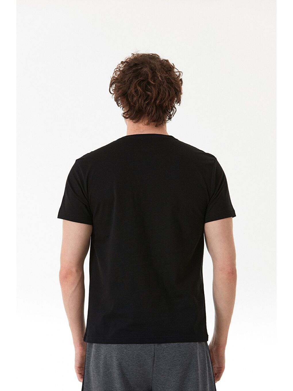 Siyah It`s Ok Baskılı Bisiklet Yaka %100 Pamuk Tişört-3