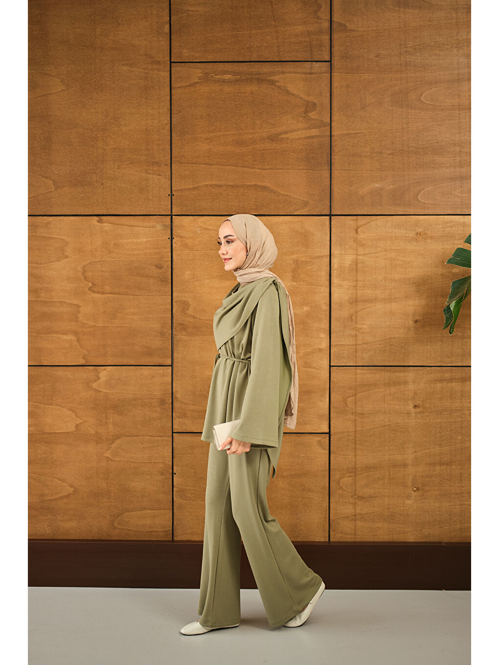 Kadın Şal Detay Takım Yeşil-1