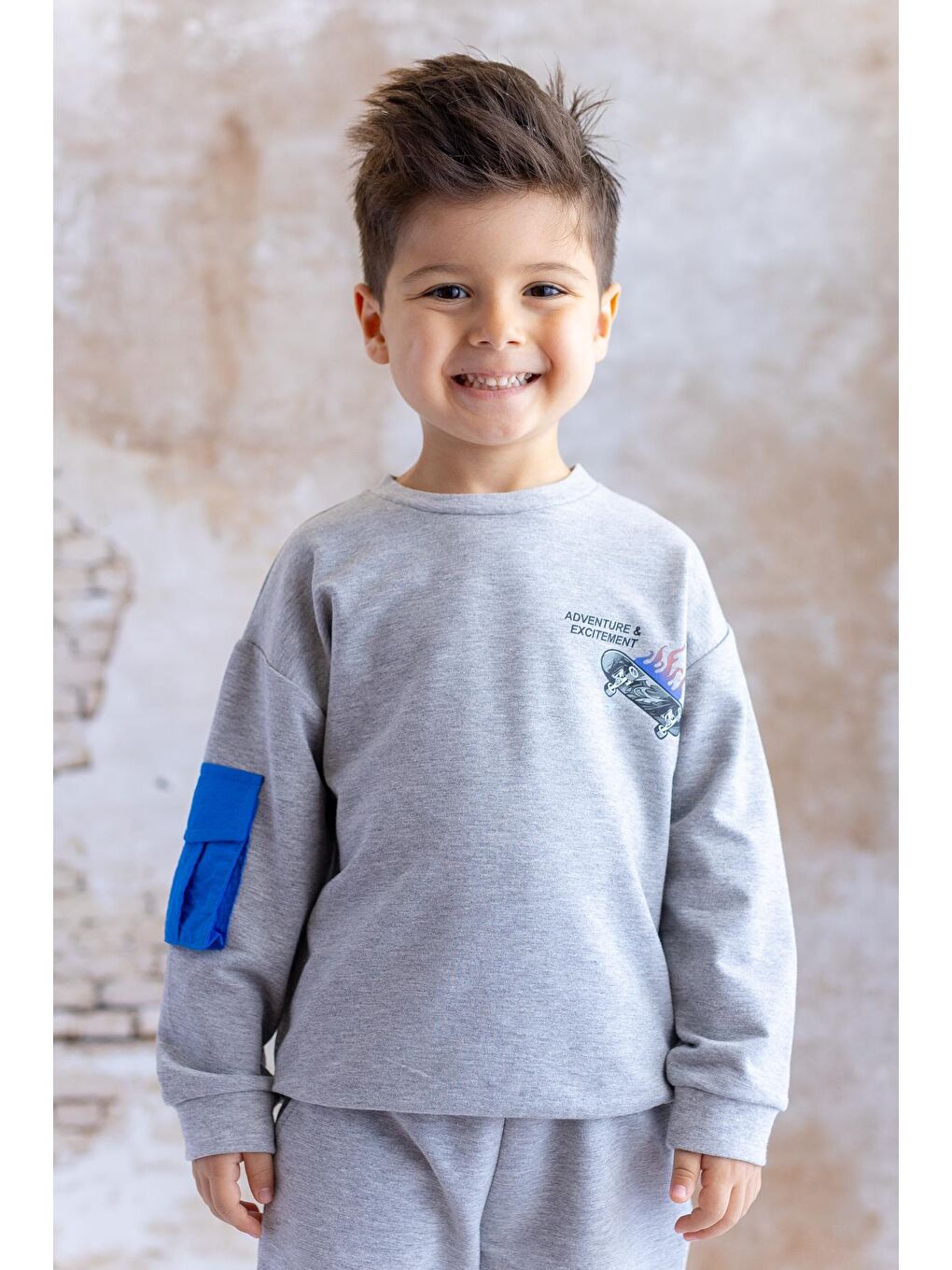 Erkek Çocuk Cep Detaylı Sweatshirt - Grimelanj