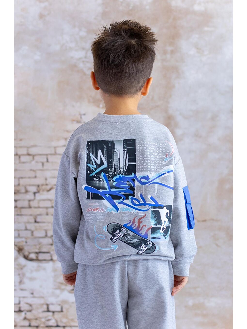 Erkek Çocuk Cep Detaylı Sweatshirt - Grimelanj-1