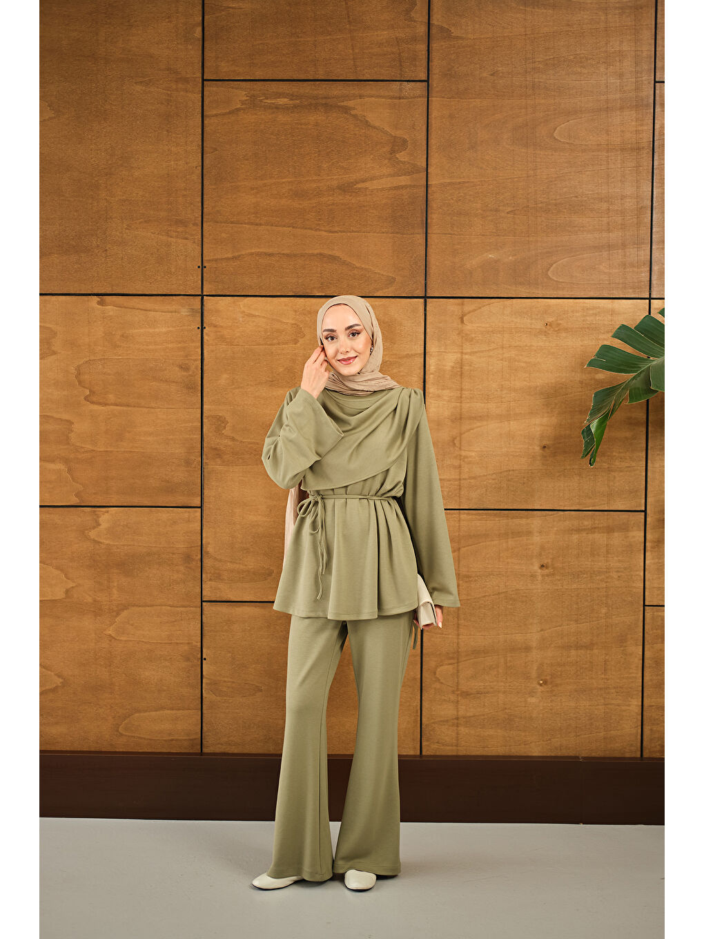 Kadın Şal Detay Takım Yeşil-2