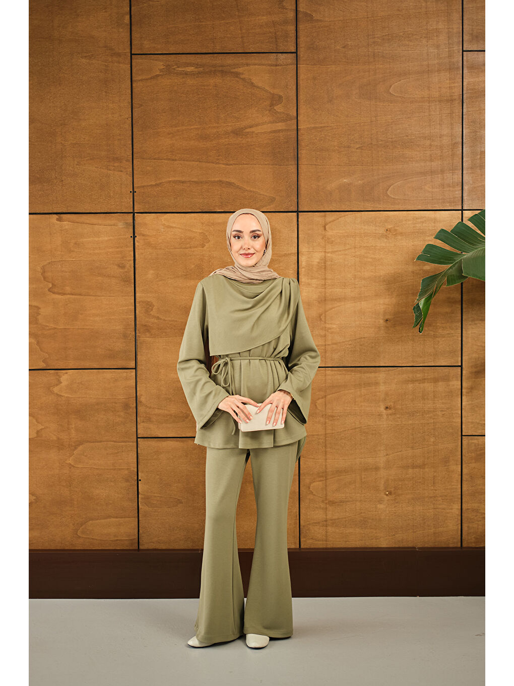 Kadın Şal Detay Takım Yeşil-3