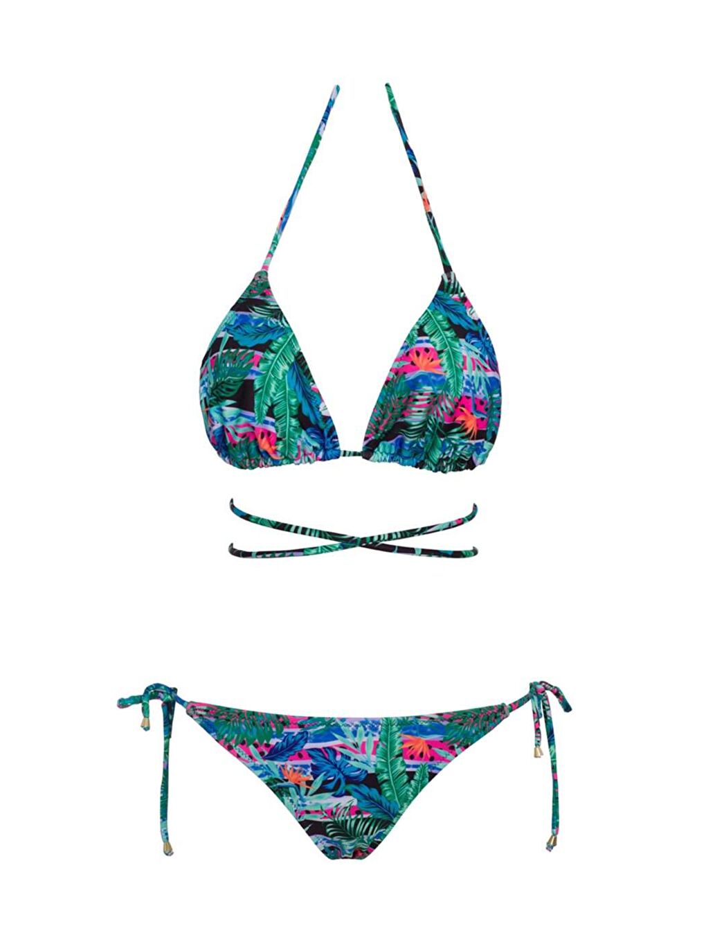 Fuşya Brezilya Üçgen İpli Bikini Takım Slr 404