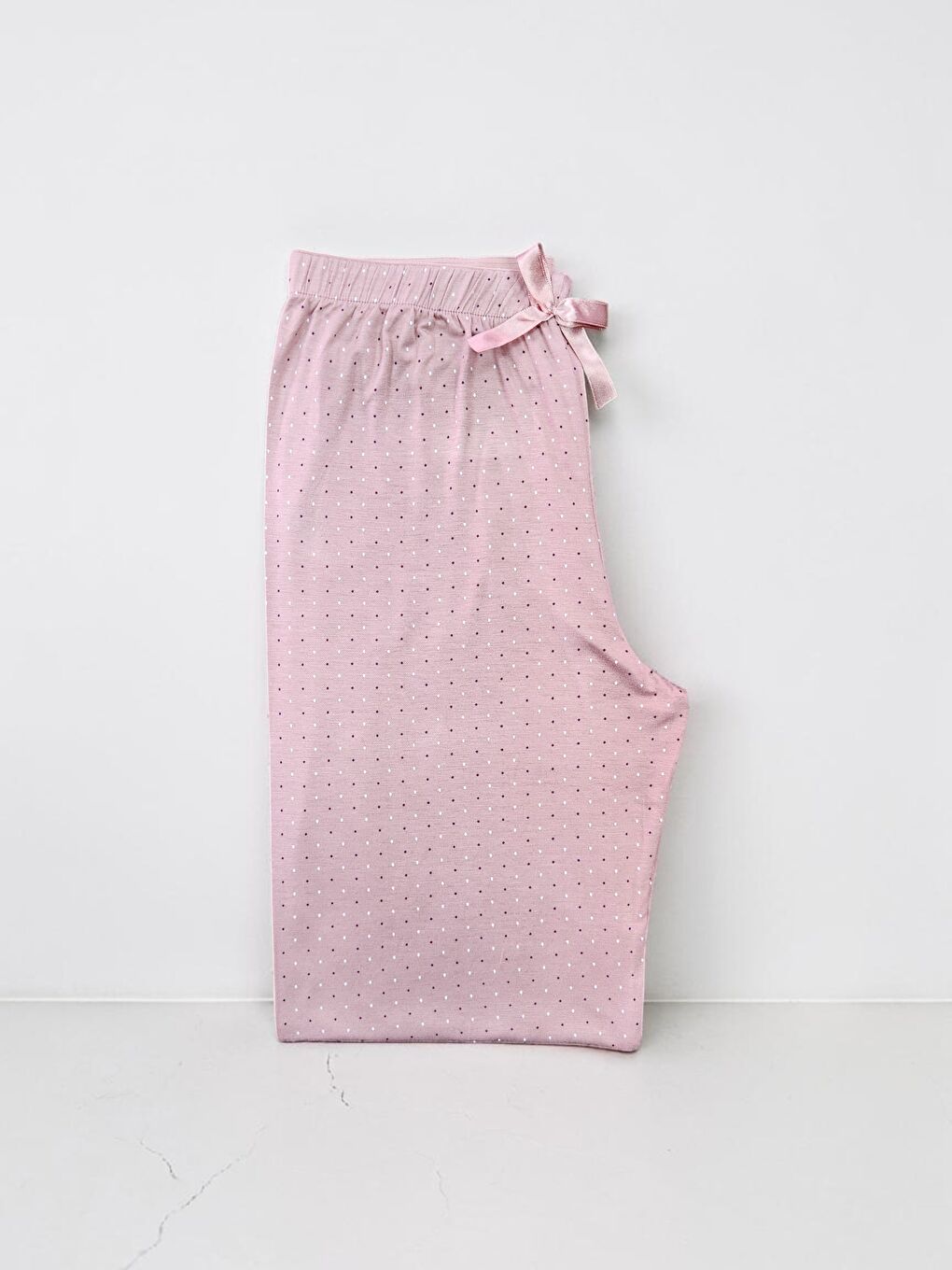Pembe Kadın Desenli Viskon Düz Paça Pijama Altı-1