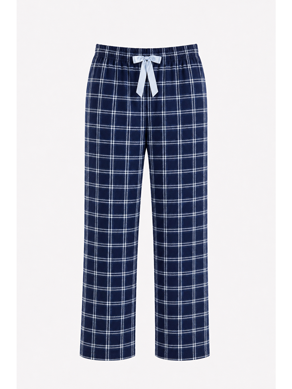 Lacivert Kadın Desenli Viskon Düz Paça Pijama Altı