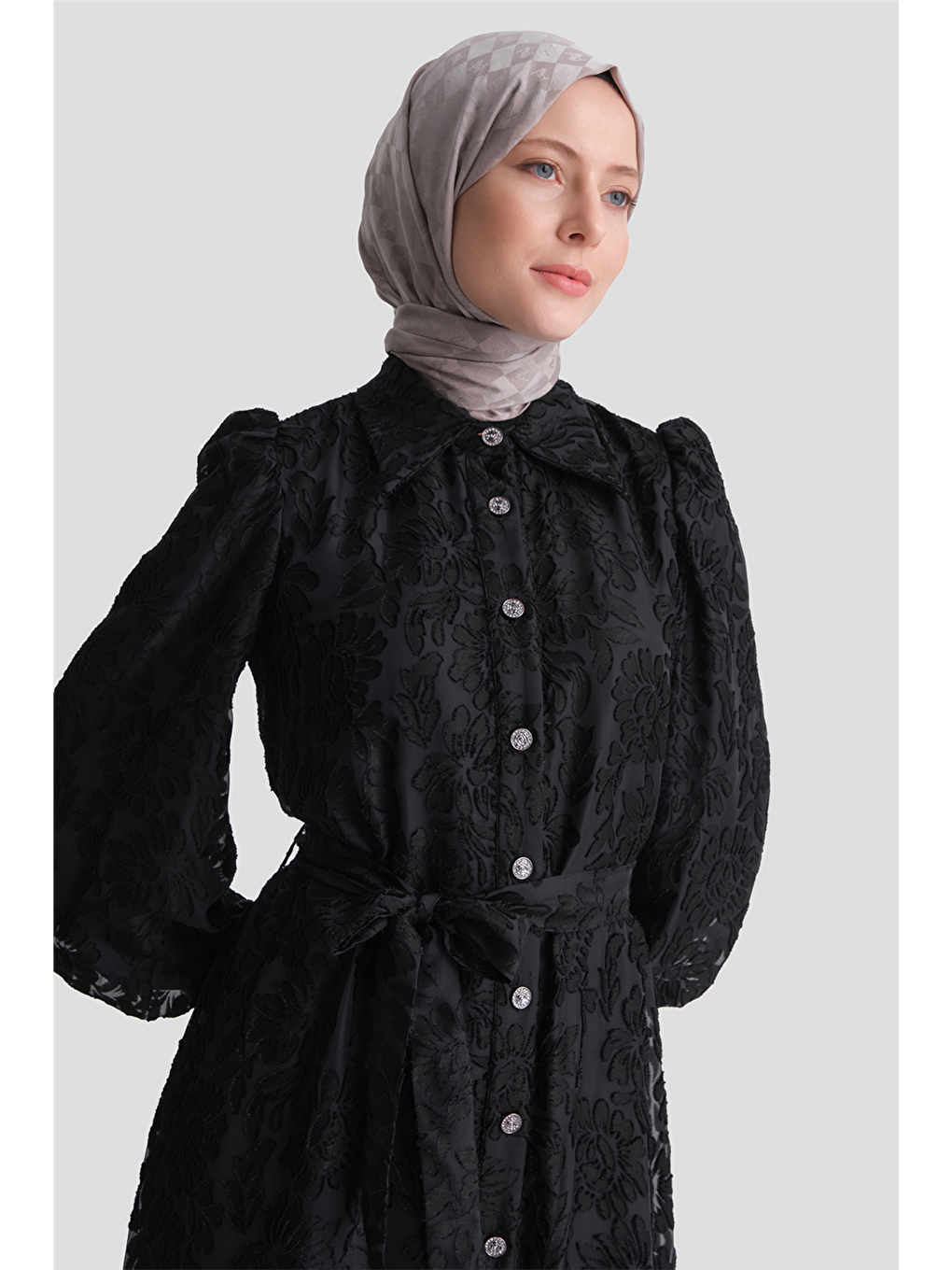 Dantel Elbise Siyah-3