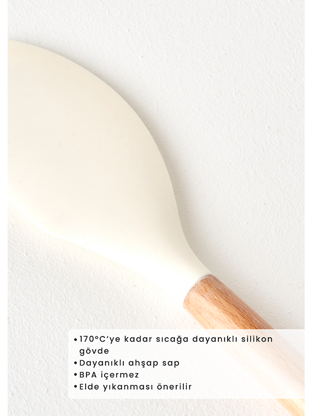 Ekru Olivia Silikon Spatula Krem (32x6x2 Cm)-1