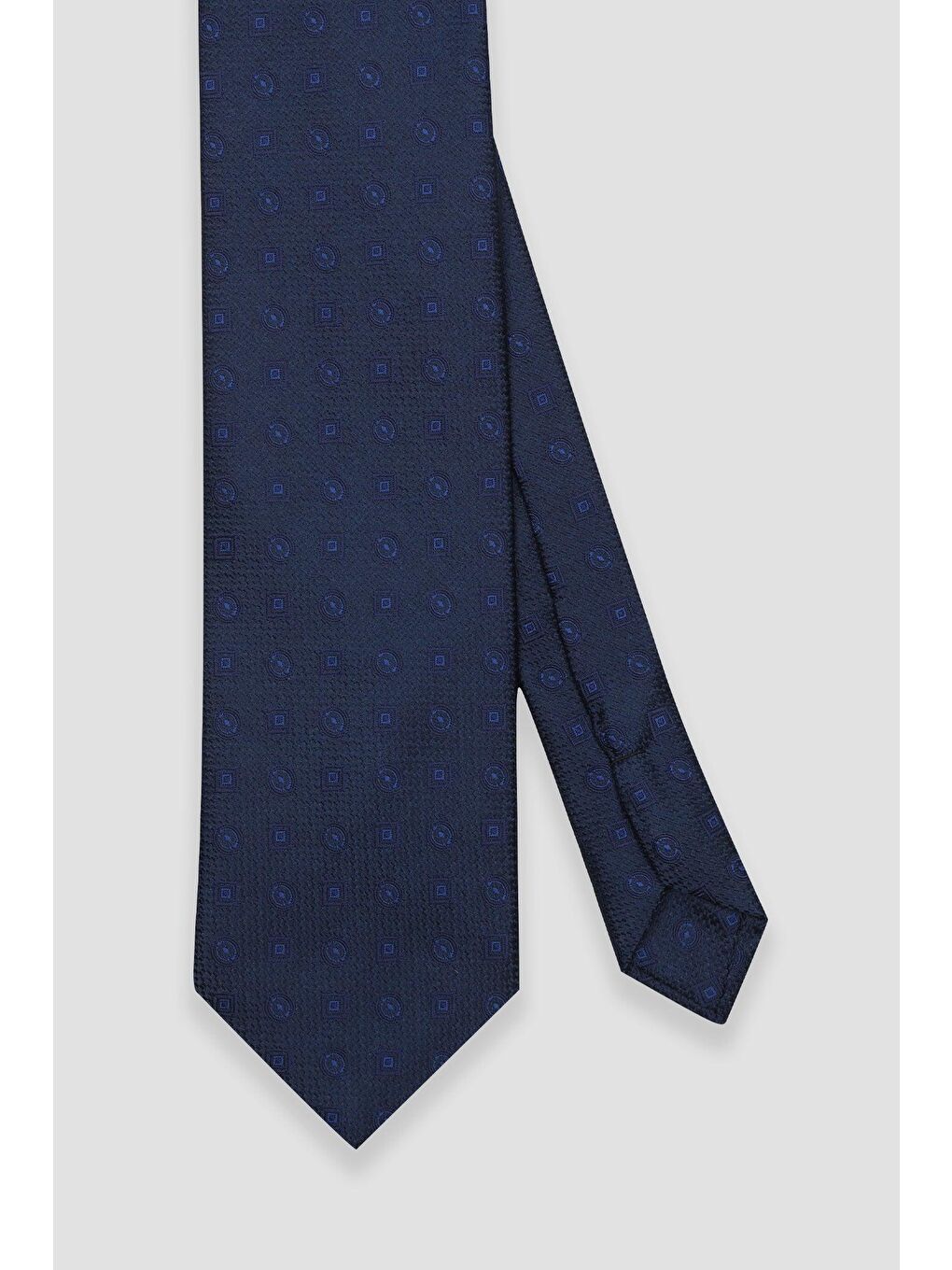 Kravat 8 Cm Mikrofiber Polyester Lacivert Erkek Desenli Kravat-1