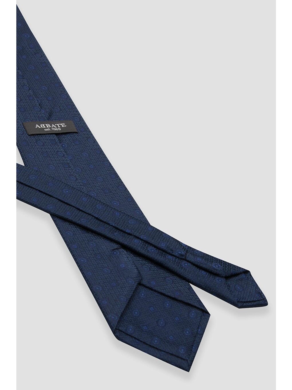 Kravat 8 Cm Mikrofiber Polyester Lacivert Erkek Desenli Kravat-2
