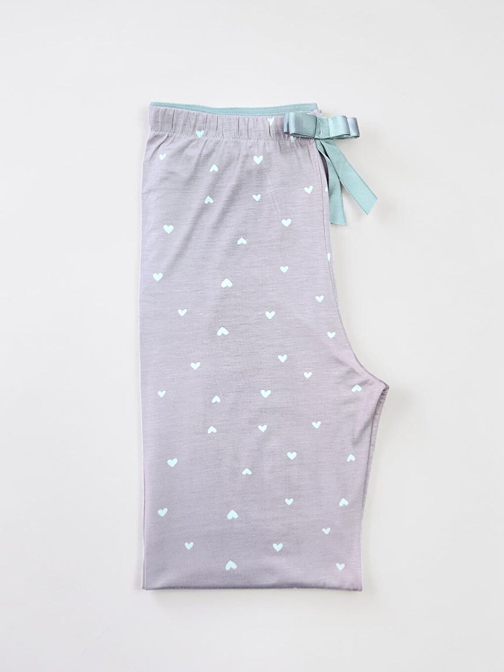 Lila Kadın Desenli Viskon Düz Paça Pijama Altı-2
