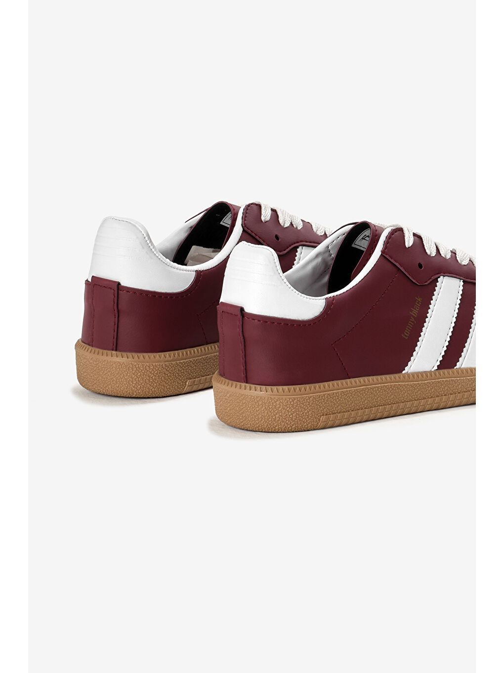 Unisex Bordo Termo Taban Yanı Şeritli Bağcıklı Spor Ayakkabı-4