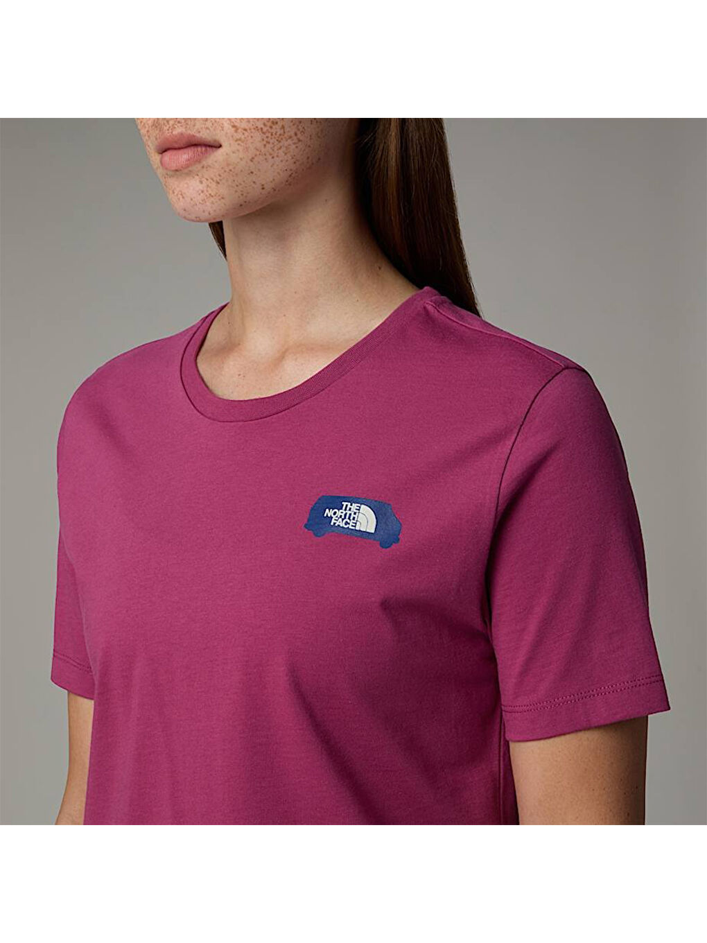 Outdoor Graphic Kadın Mor Yuvarlak Yaka Tişört-2