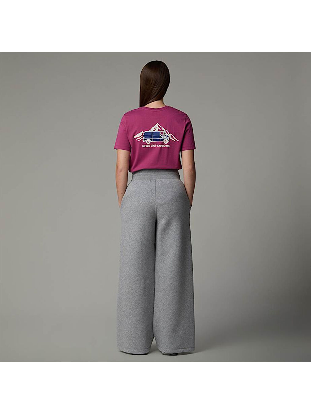 Outdoor Graphic Kadın Mor Yuvarlak Yaka Tişört-3