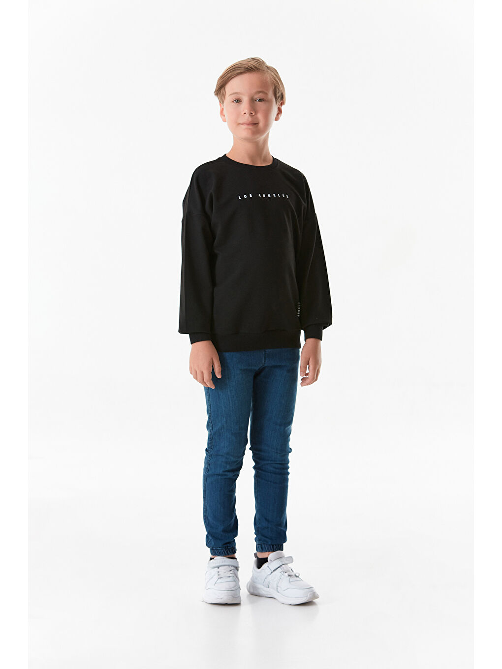 Fullamoda Siyah Los Angeles Baskılı Erkek Çocuk Sweatshirt - 1