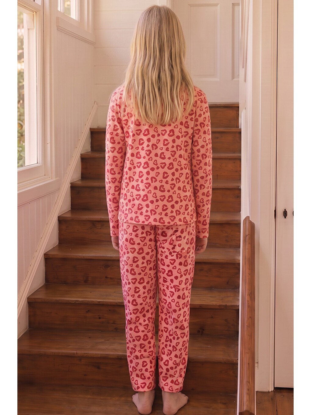 Pembe Desenli Termal Kumaşlı Ultra Soft Yumuşak Örme Pijama Takımı-4