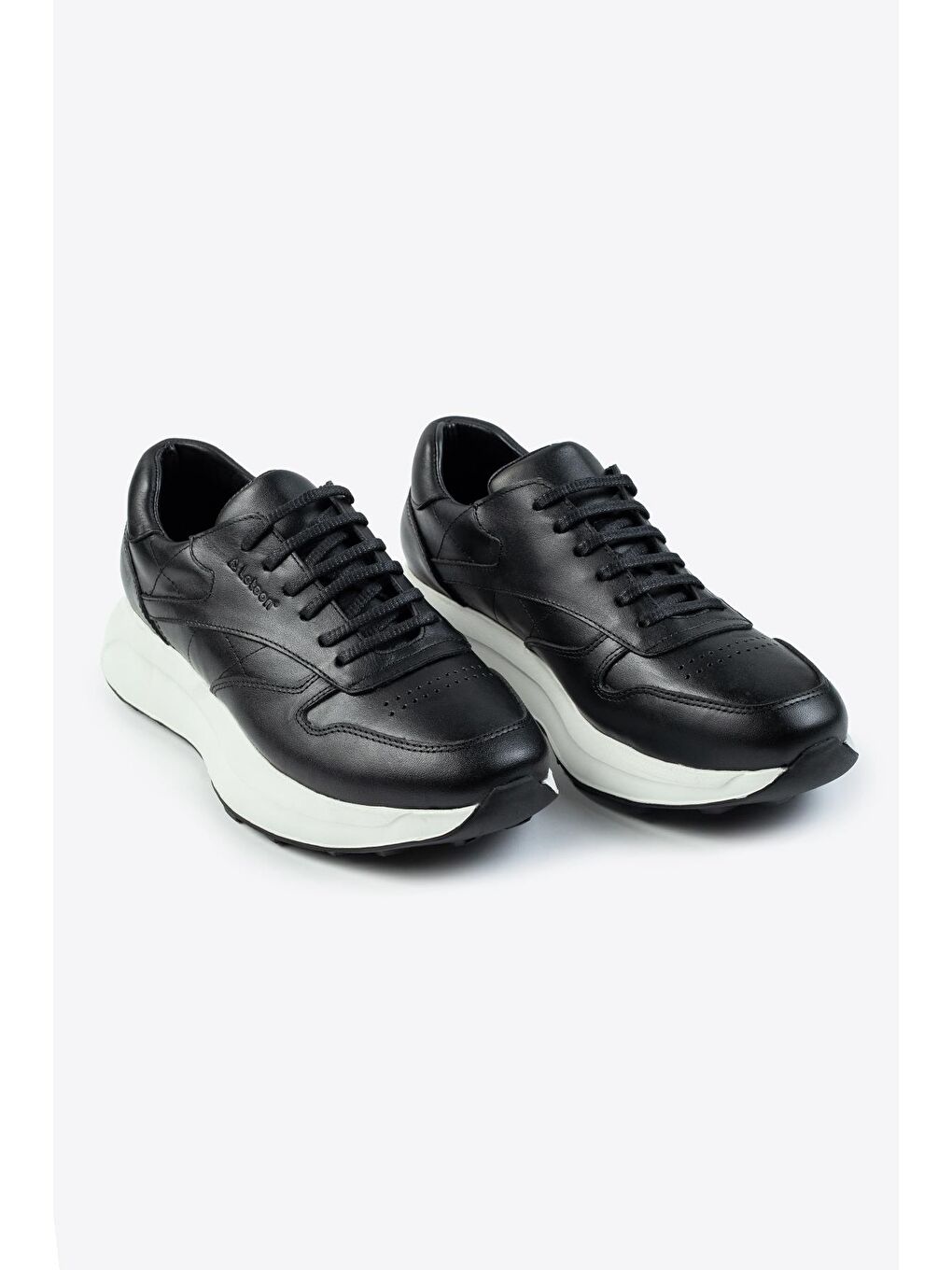 Siyah Nopa Hakiki Deri Erkek Sneaker