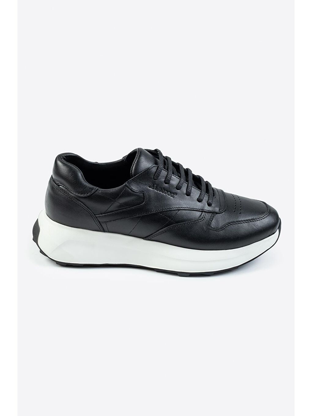 Siyah Nopa Hakiki Deri Erkek Sneaker-1