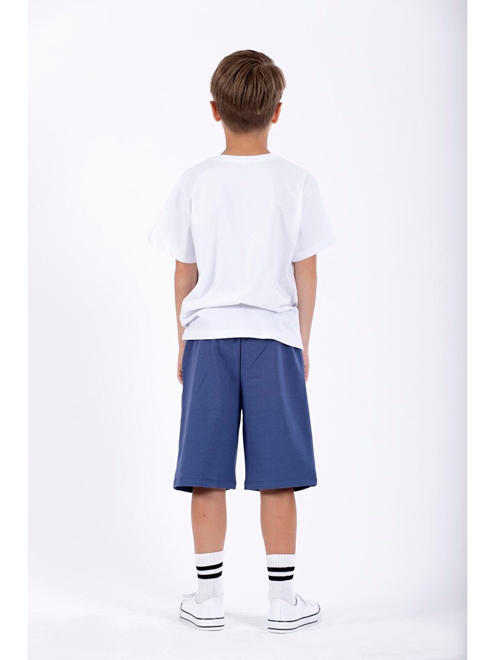 İndigo Skate Baskılı Indigo Renk Erkek Cocuk Kapri-4