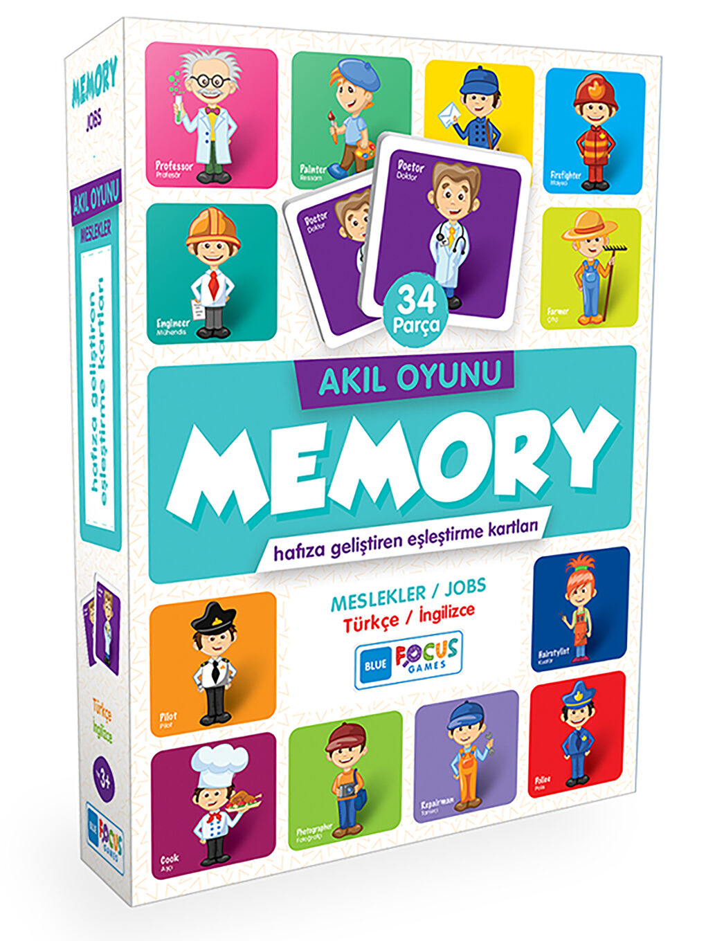 Blue Focus Memory Meslekler Akıl Oyunu 34 Parça