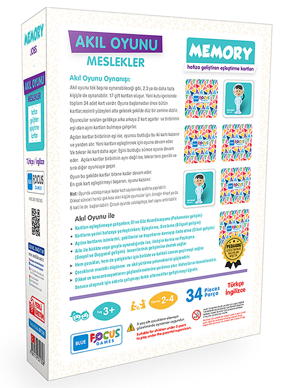 Blue Focus Memory Meslekler Akıl Oyunu 34 Parça-1