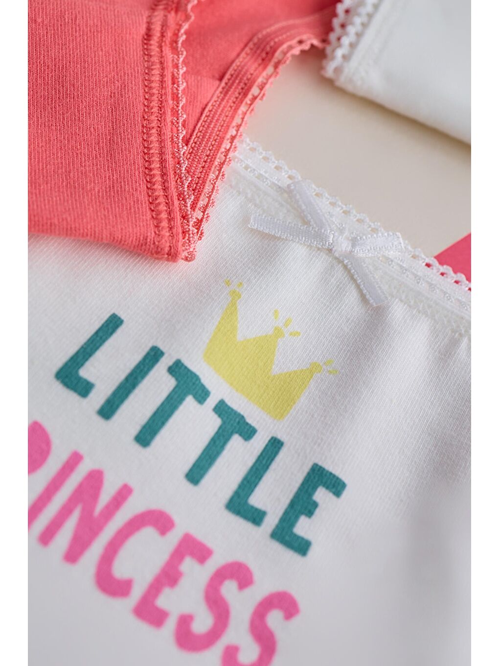 Kız Çocuk 3'Lü Paket Puantiye Slip Ekru-2