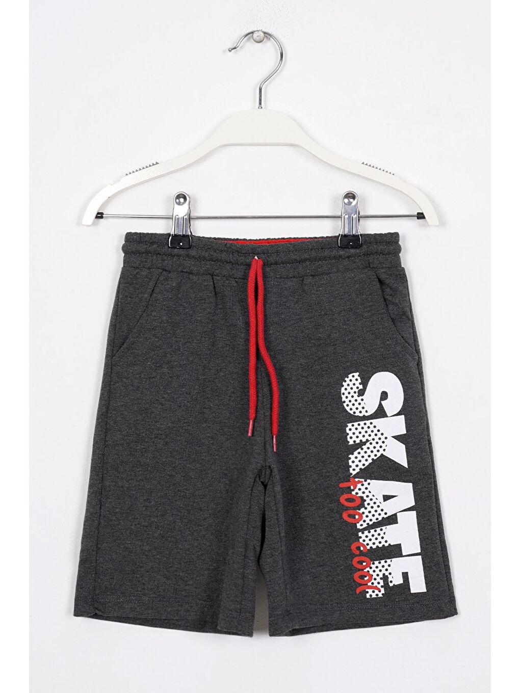 Skate Baskılı Antrasit Renk Erkek Cocuk Kapri