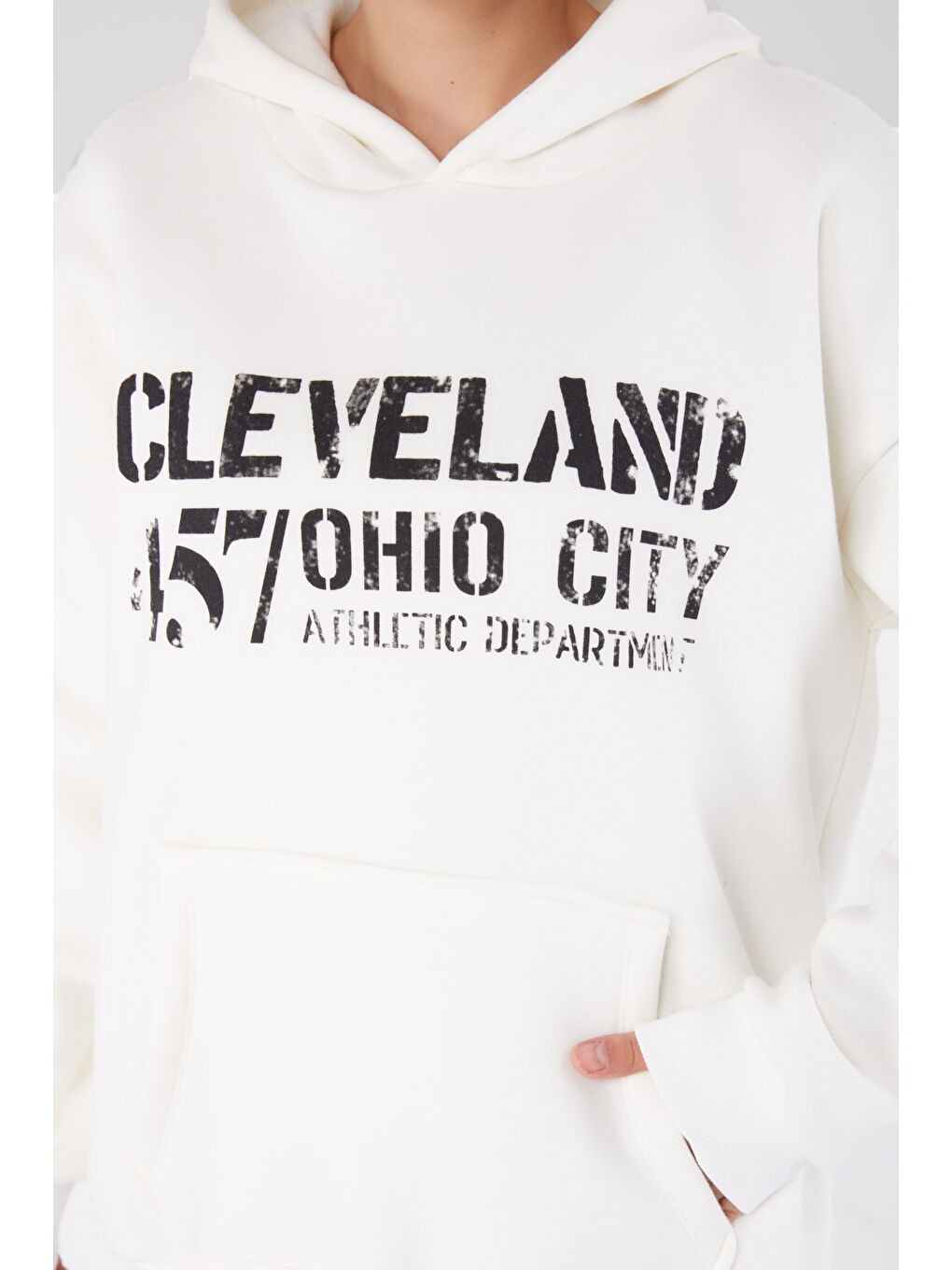 Baskılı Sweatshirt Beyaz - 26383-5