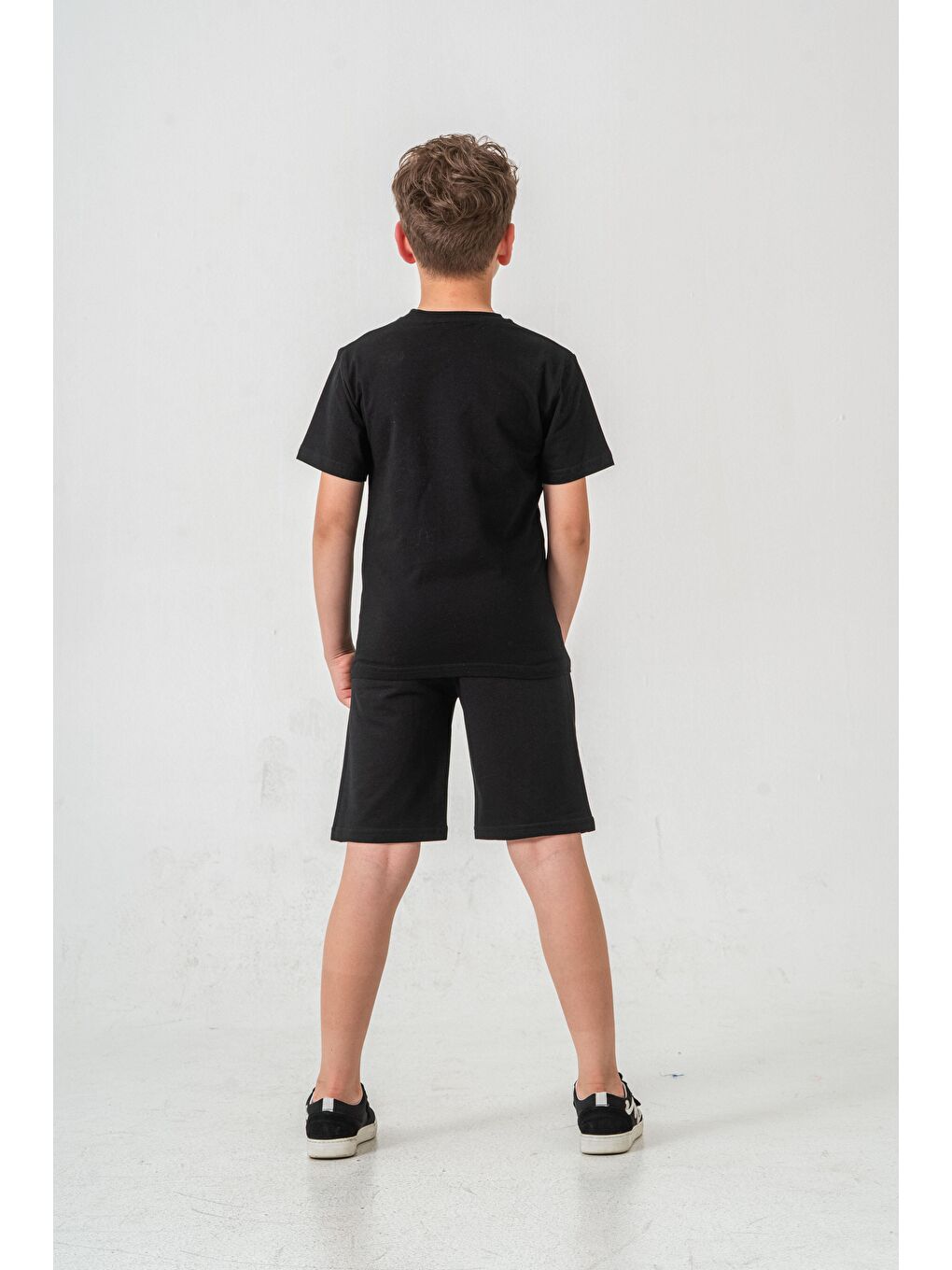 Siyah Break Limits Fearless Nothing  Limits Baskılı Erkek Çocuk Şort - Tişört Takımı-4