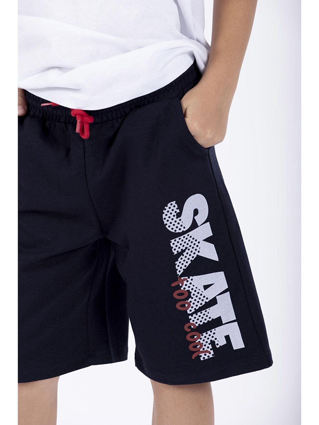 Skate Baskılı Lacivert Renk Erkek Cocuk Kapri-4