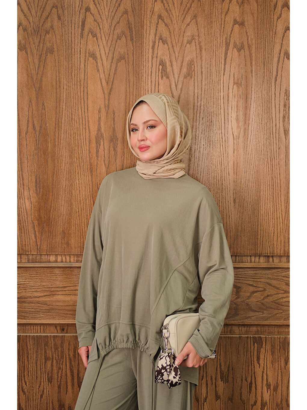 Kadın Beli Lastikli Takım Yeşil-4